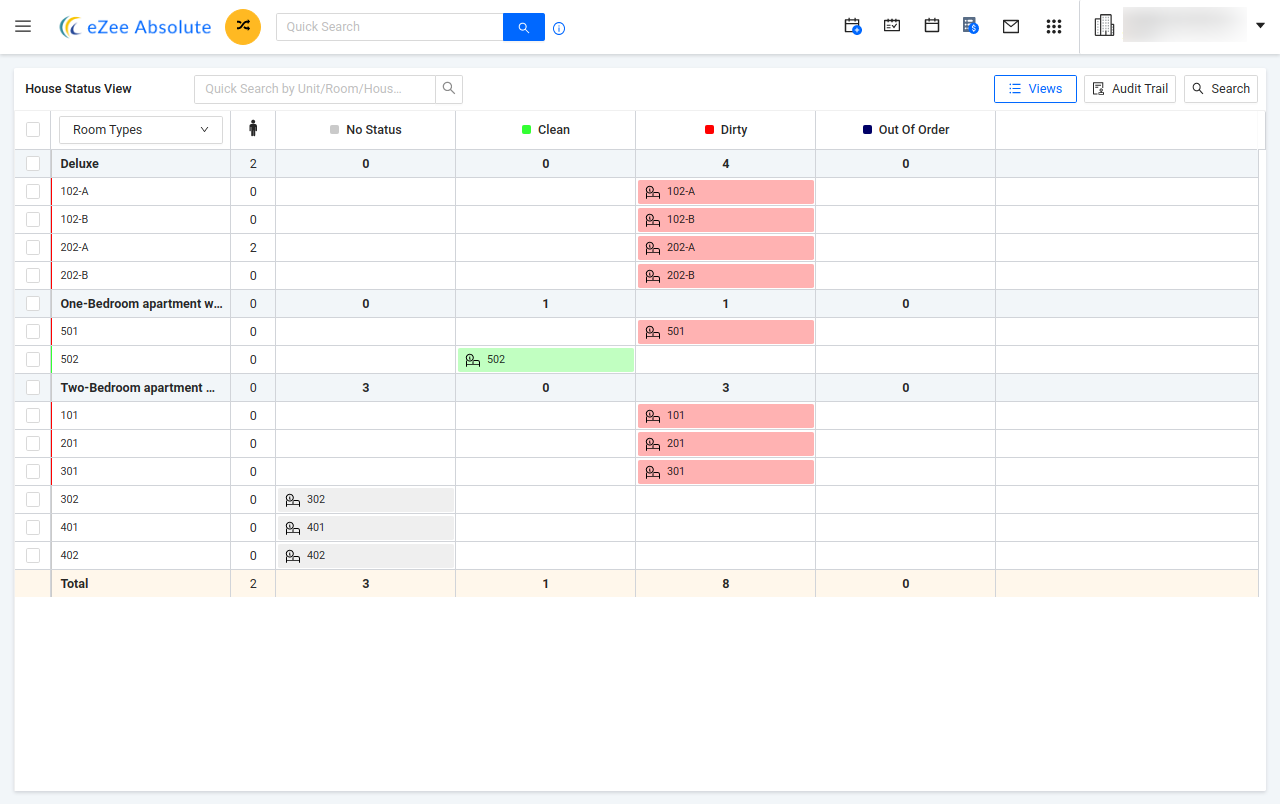 screenshot of eZee Absolute
